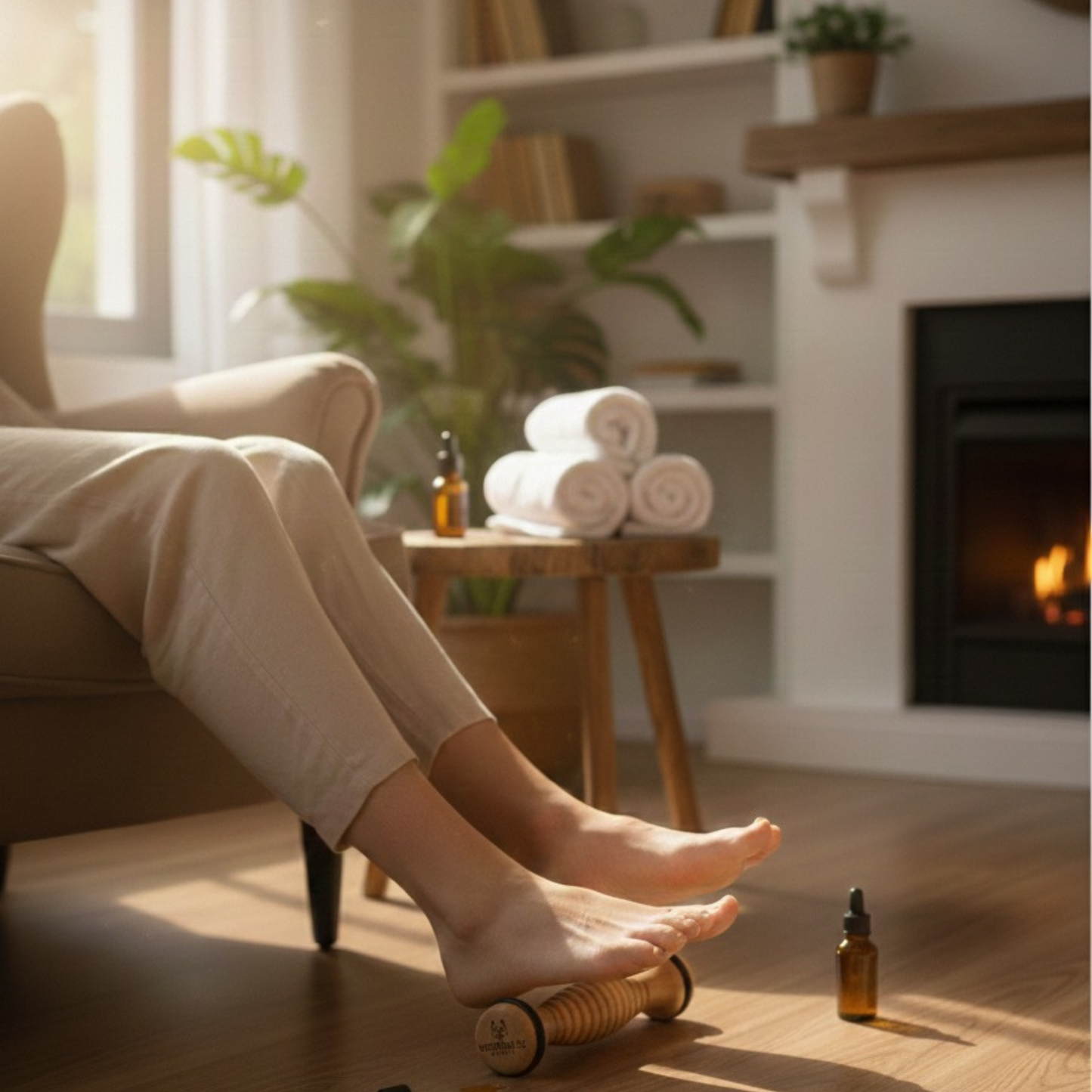 Doğal Ahşap Ayak Masaj Rulosu