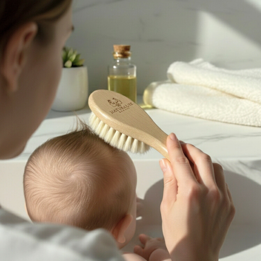 Doğal Keçi Kılı Bebek Saç&Vücut Fırçası